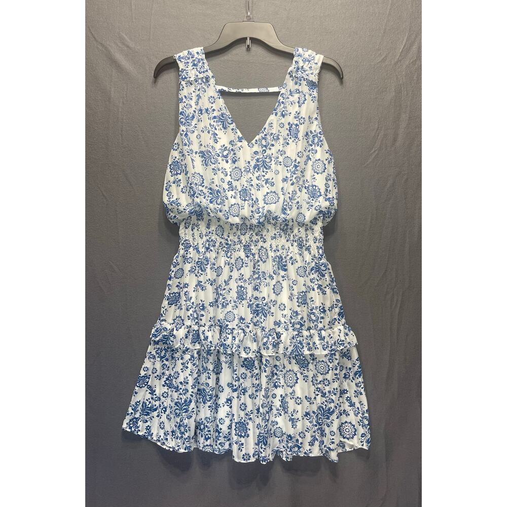 Melonie T Babydoll Y2K Tiered Mini Dress Women’s 12 Floral Coquette Romantic 90s